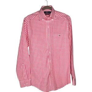 Vineyard Vines Men's Slim Fit Tucker Button Down Shirt Pink White Check Size XS
